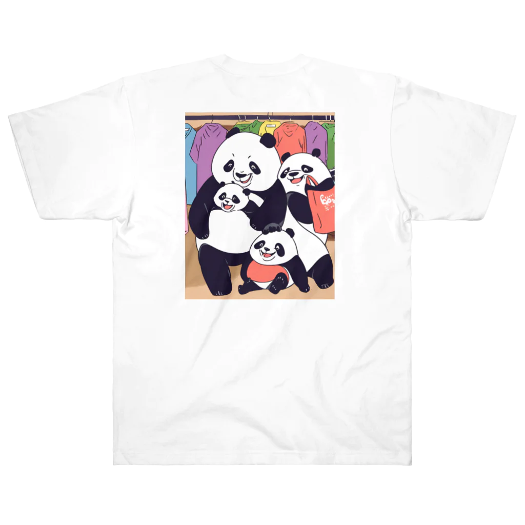 CuteInkoMunchのパンダの冒険 ヘビーウェイトTシャツ