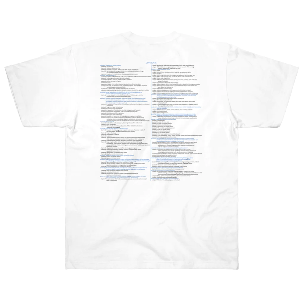 GreenCrane(グリーンクレーン出版)の[ENGLISH]輸出統計品目表(EXPORT STATISTICAL SCHEDULE) 2024 Box Big Logo ビッグロゴ T-Shirts Tシャツ 背面には英語の部•類の目次 ヘビーウェイトTシャツ