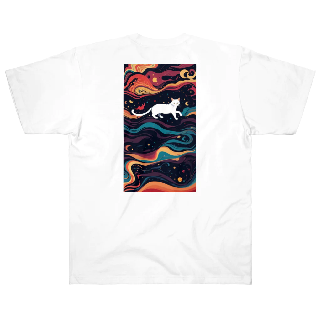 AQUAMETAVERSEの宇宙で遊んでる白猫 アメジスト 2846 Heavyweight T-Shirt