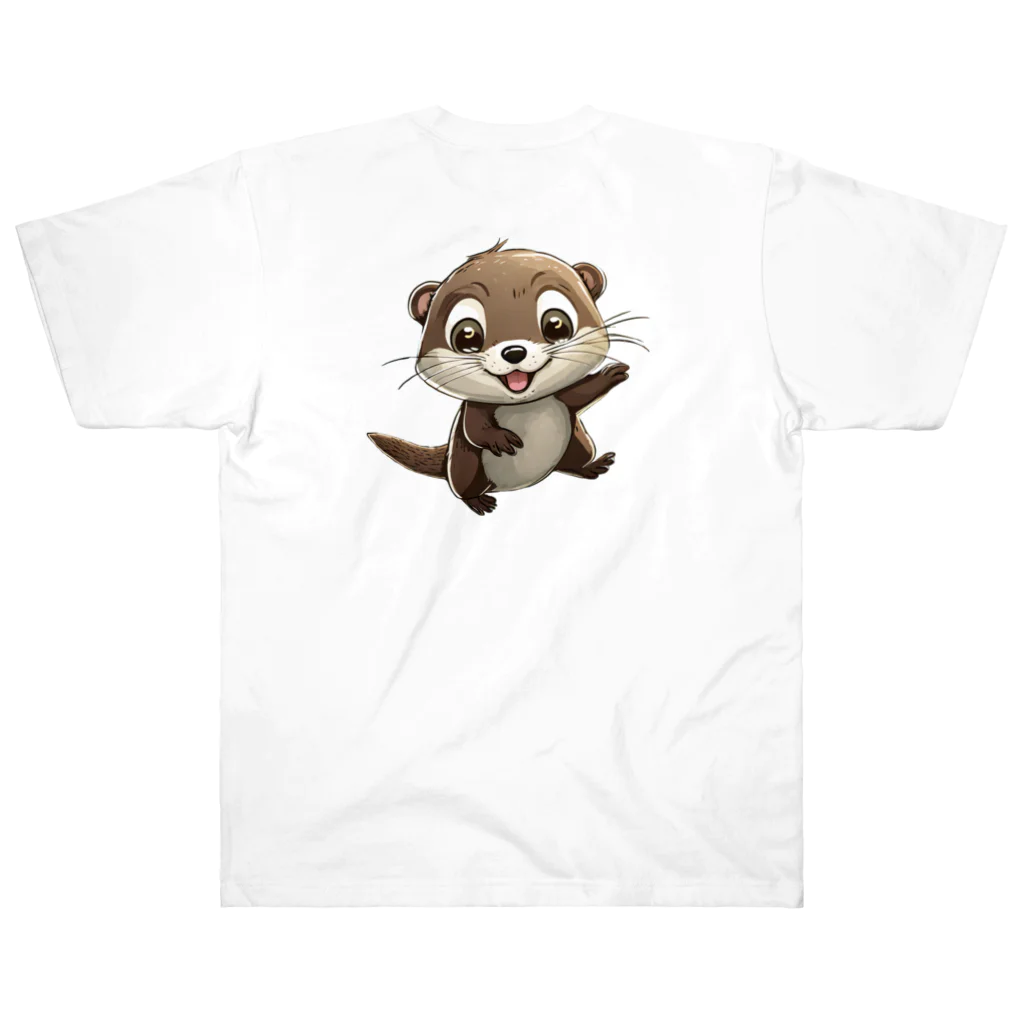 いろは物語のコツメカワウソが花屋でアルバイトしています！ ヘビーウェイトTシャツ