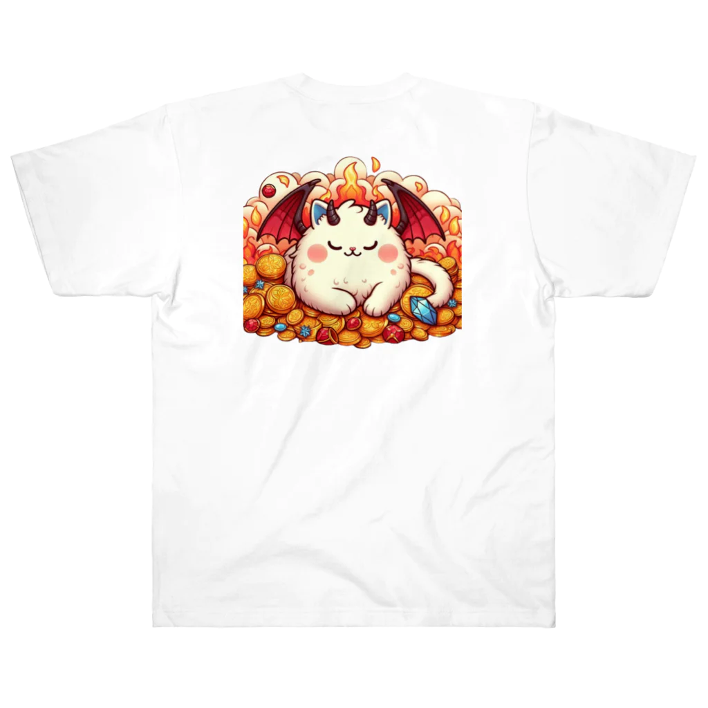 nekodoragonのおやすみ！猫ドラゴン　背景透過ver Heavyweight T-Shirt