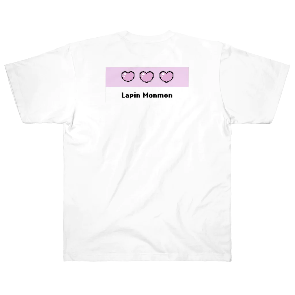 lapinmonmonのLapinMonmon pink-heart ヘビーウェイトTシャツ