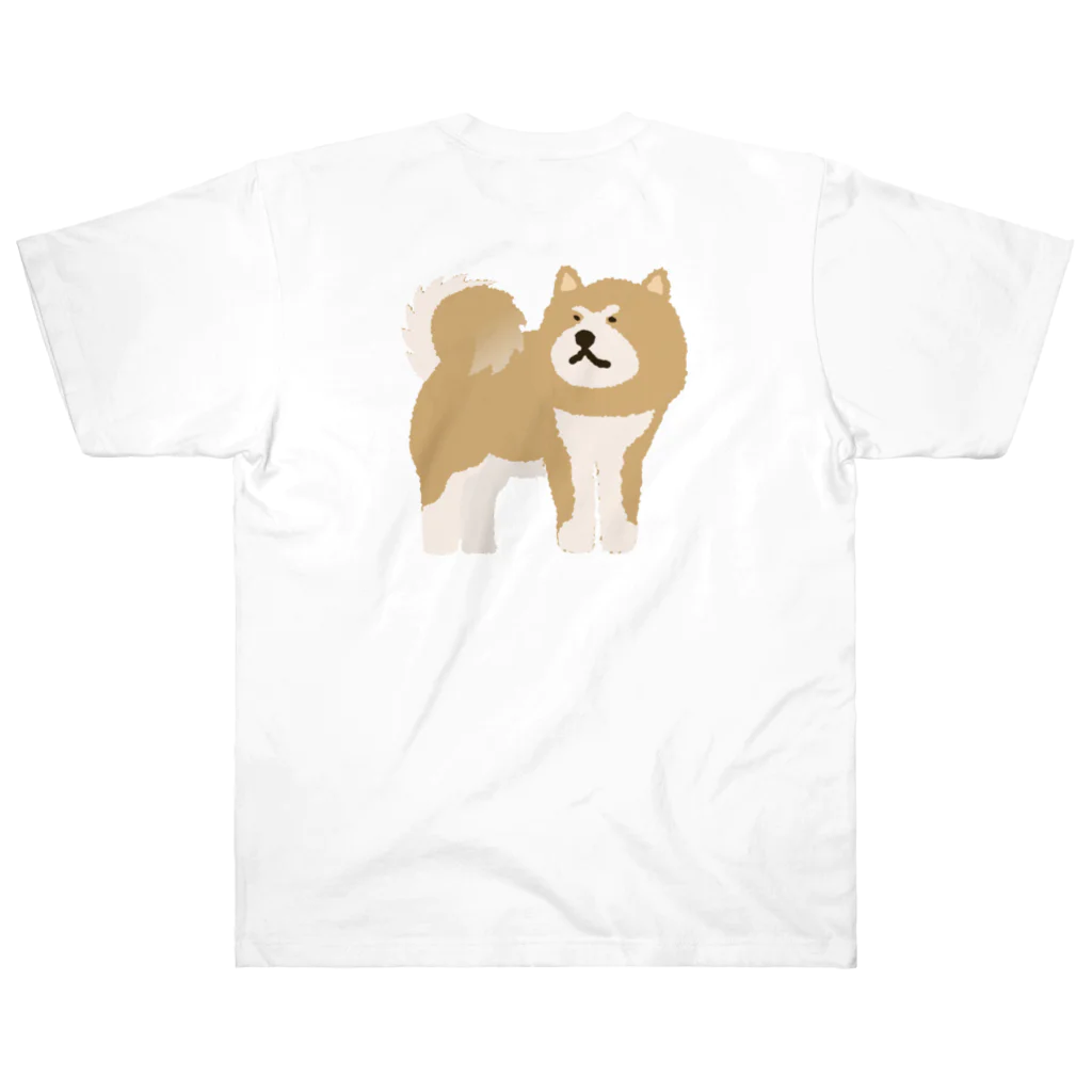 しばじるしデザインの佇む秋田犬 ヘビーウェイトTシャツ