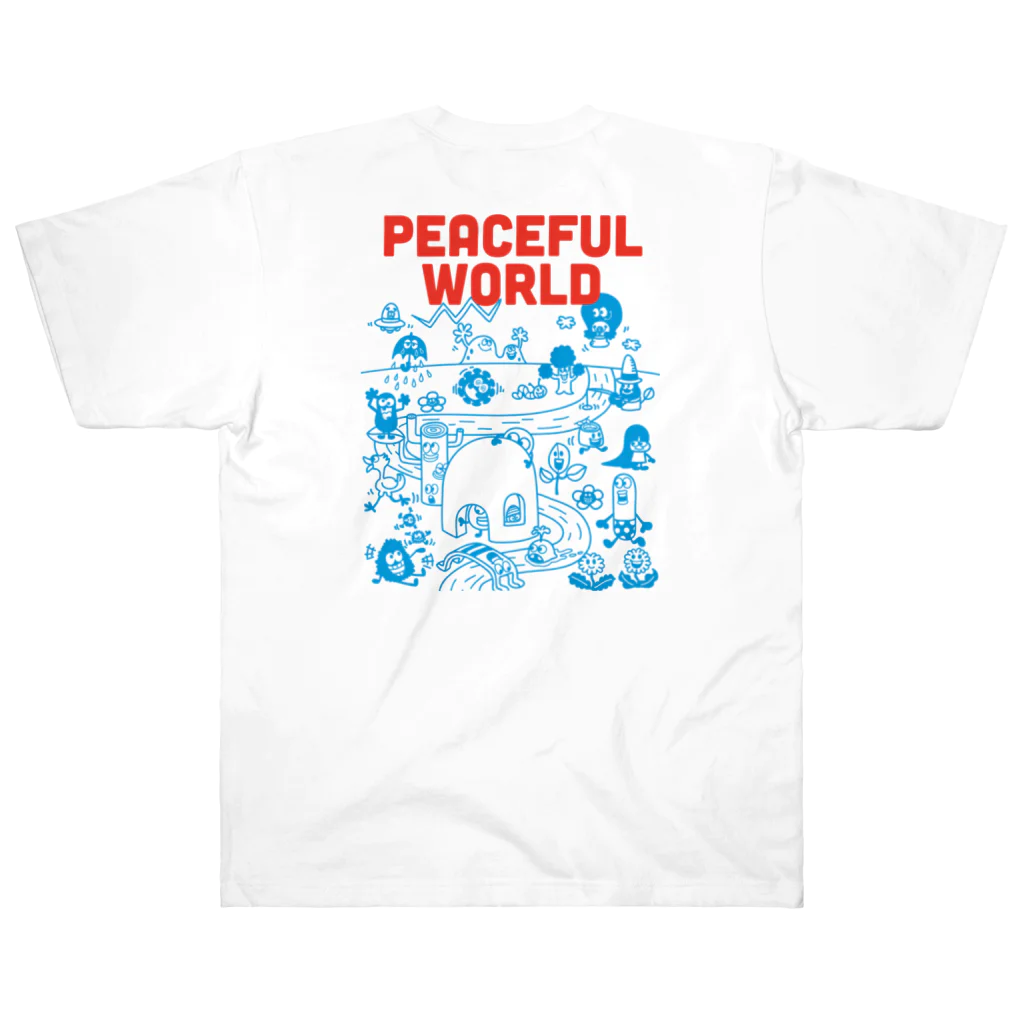 HAPPYDOG_FUKUINUのPEACEFUL WORLD ヘビーウェイトTシャツ