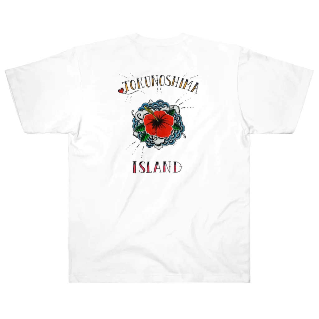 WASISMのTOKUNOSHIMA ISLAND T-shirt（ハイビスカス） ヘビーウェイトTシャツ