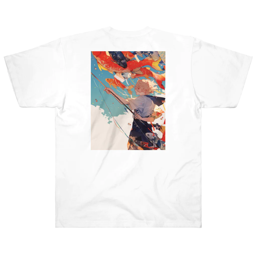 AQUAMETAVERSEの鯉のぼりを操る男の子　ラフルール　1859 Heavyweight T-Shirt