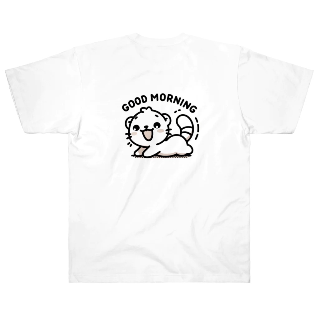 trypsin8080のかわいいフェレットおはよう！！ ヘビーウェイトTシャツ