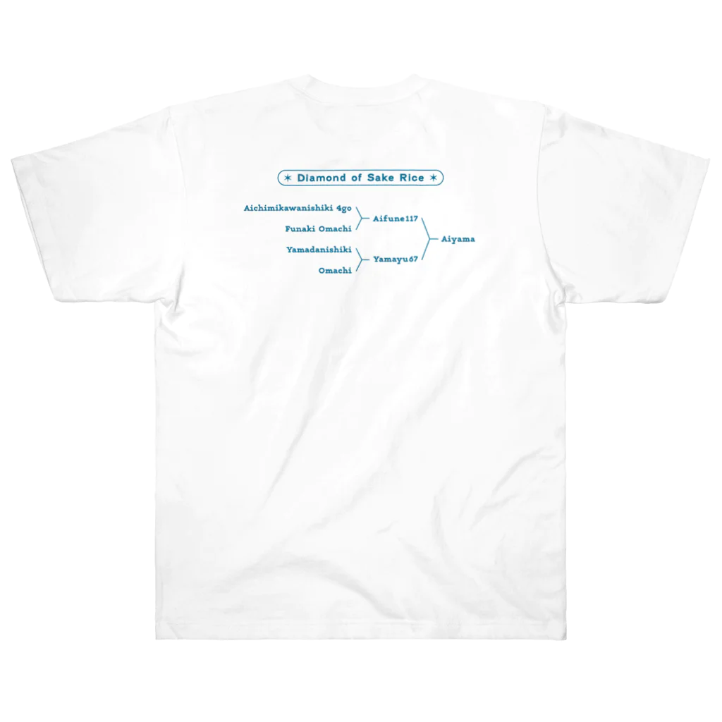 じゅんまい商店のAIYAMANIA　〜好きな酒米は愛山です♡〜 Ver. 2.0【Blue】 Heavyweight T-Shirt