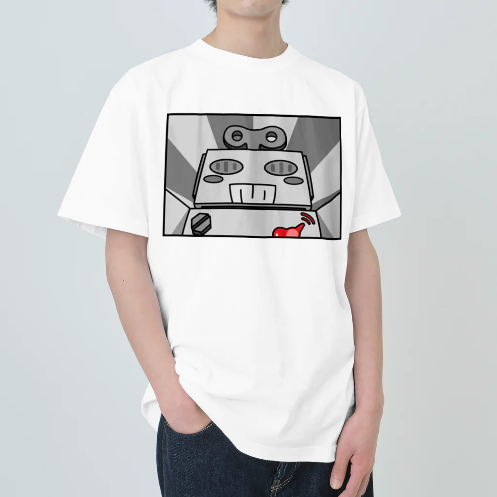 生物＝ケモノのヲ店のブリキ　モノクロ Heavyweight T-Shirt