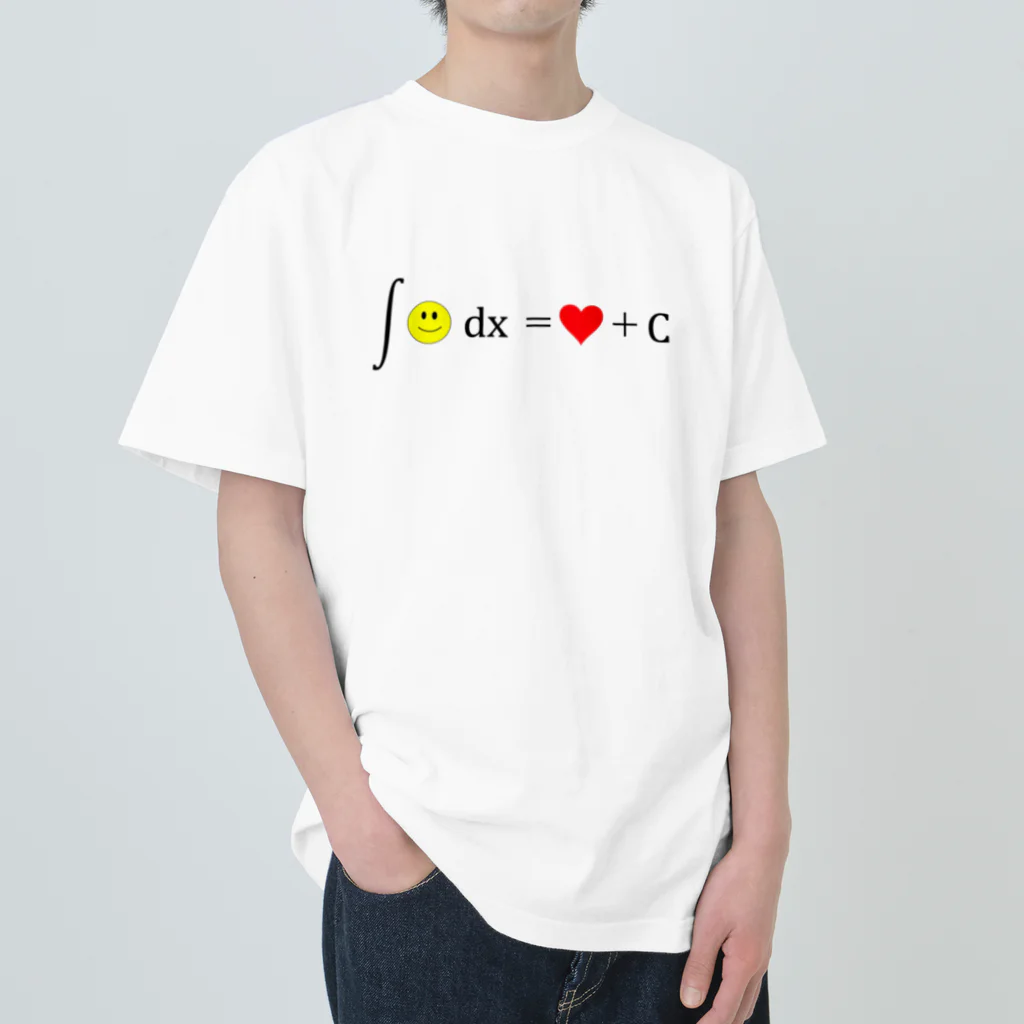 mathematics designの笑顔の積分 ヘビーウェイトTシャツ