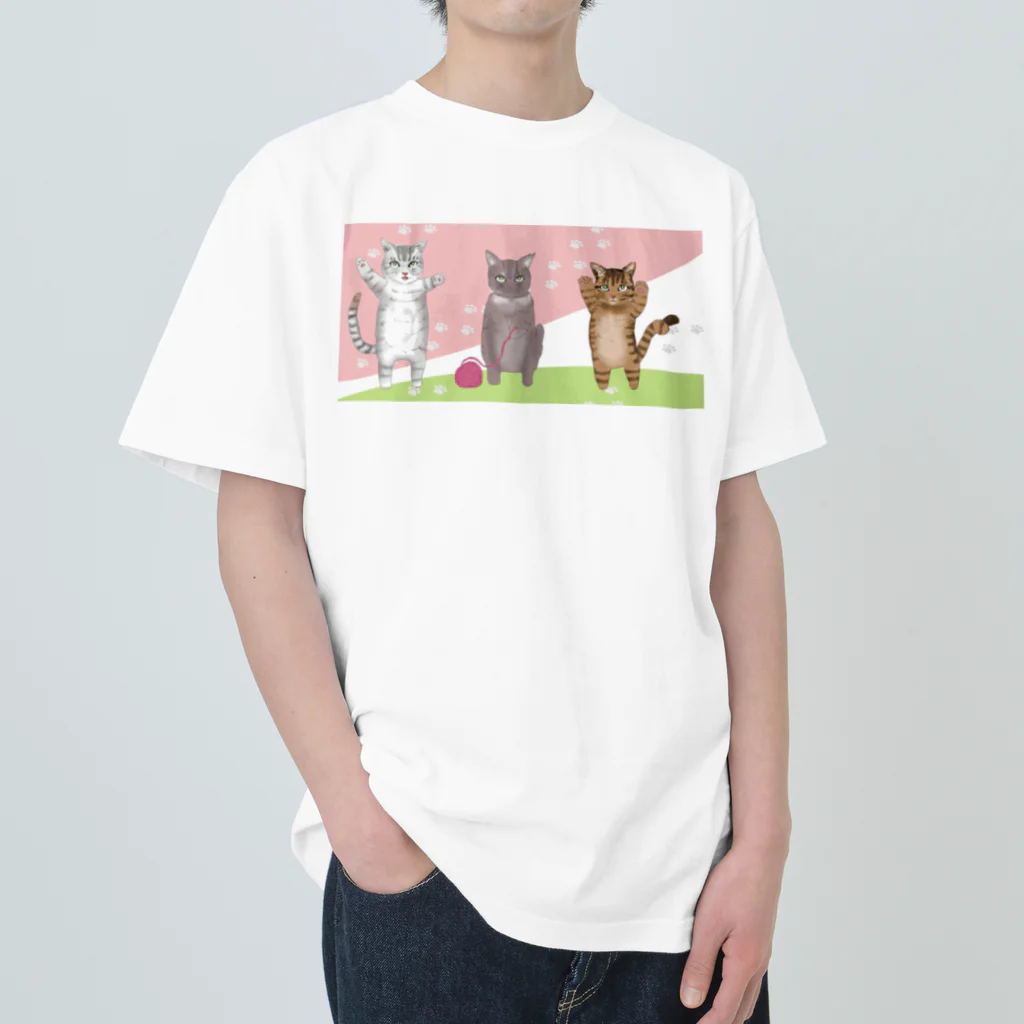 cat_loveのネコネコネコ Heavyweight T-Shirt