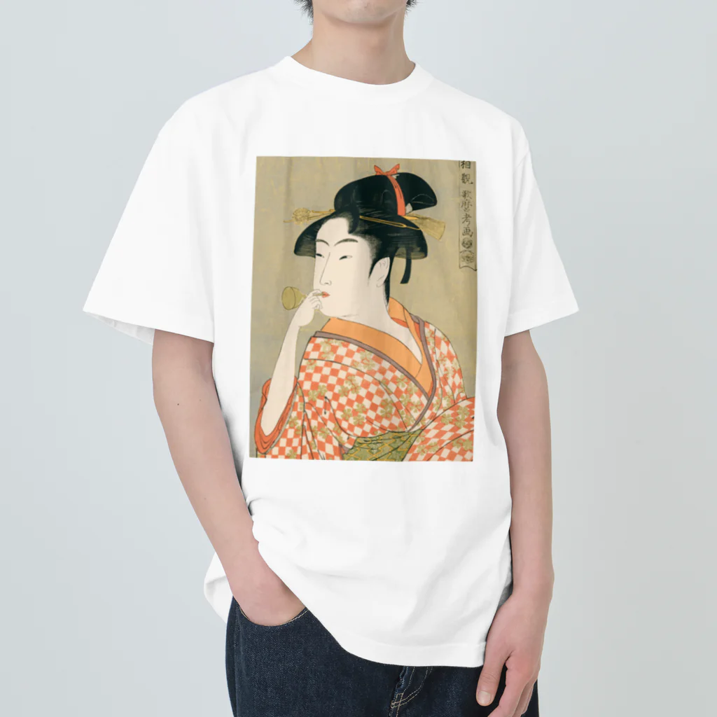寿めでたや(ukiyoe)のUkiyoe　Utamaro Heavyweight T-Shirt