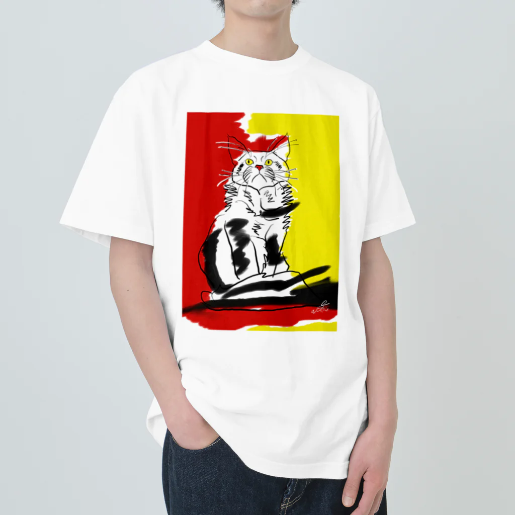 ねこおじさんのなんりんのHi_Ro_Shi Heavyweight T-Shirt