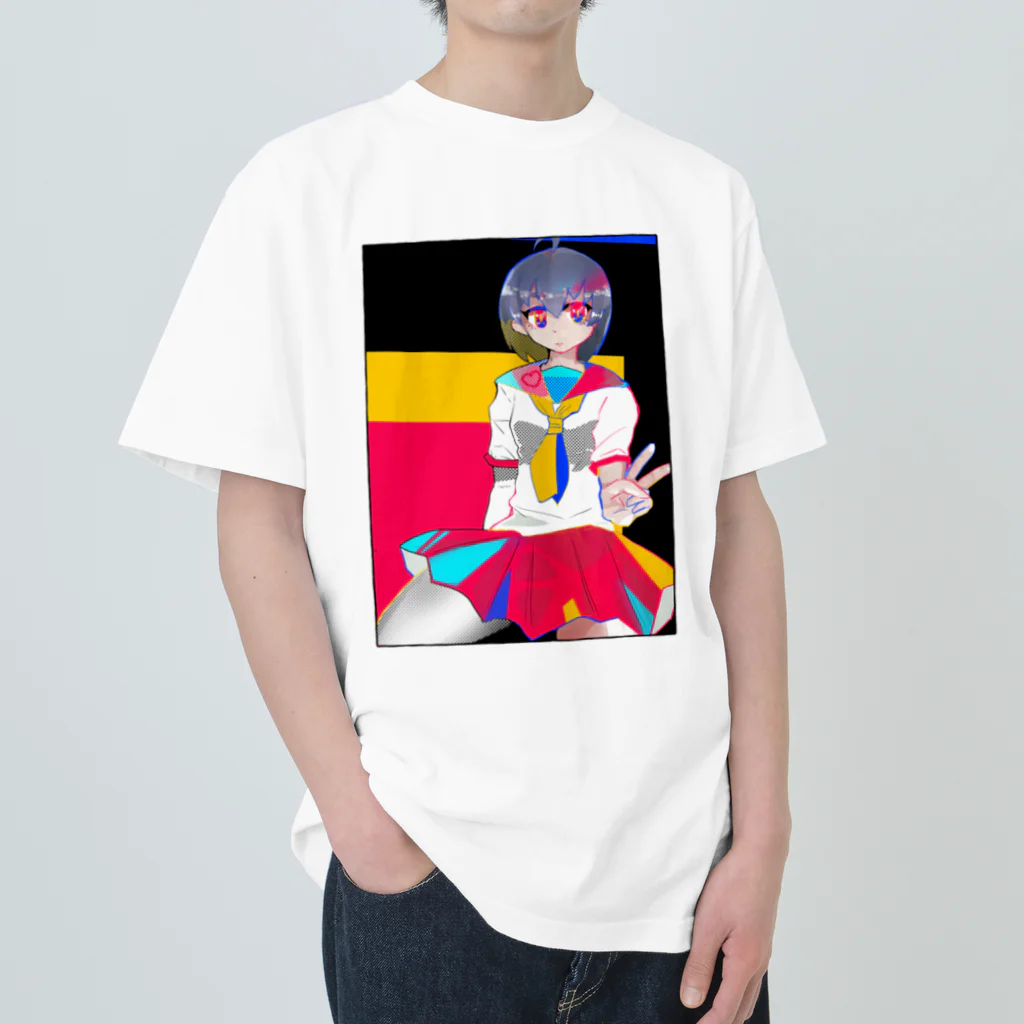 パンドラブラスト出張所　SUZURI店のまんがの子 Heavyweight T-Shirt