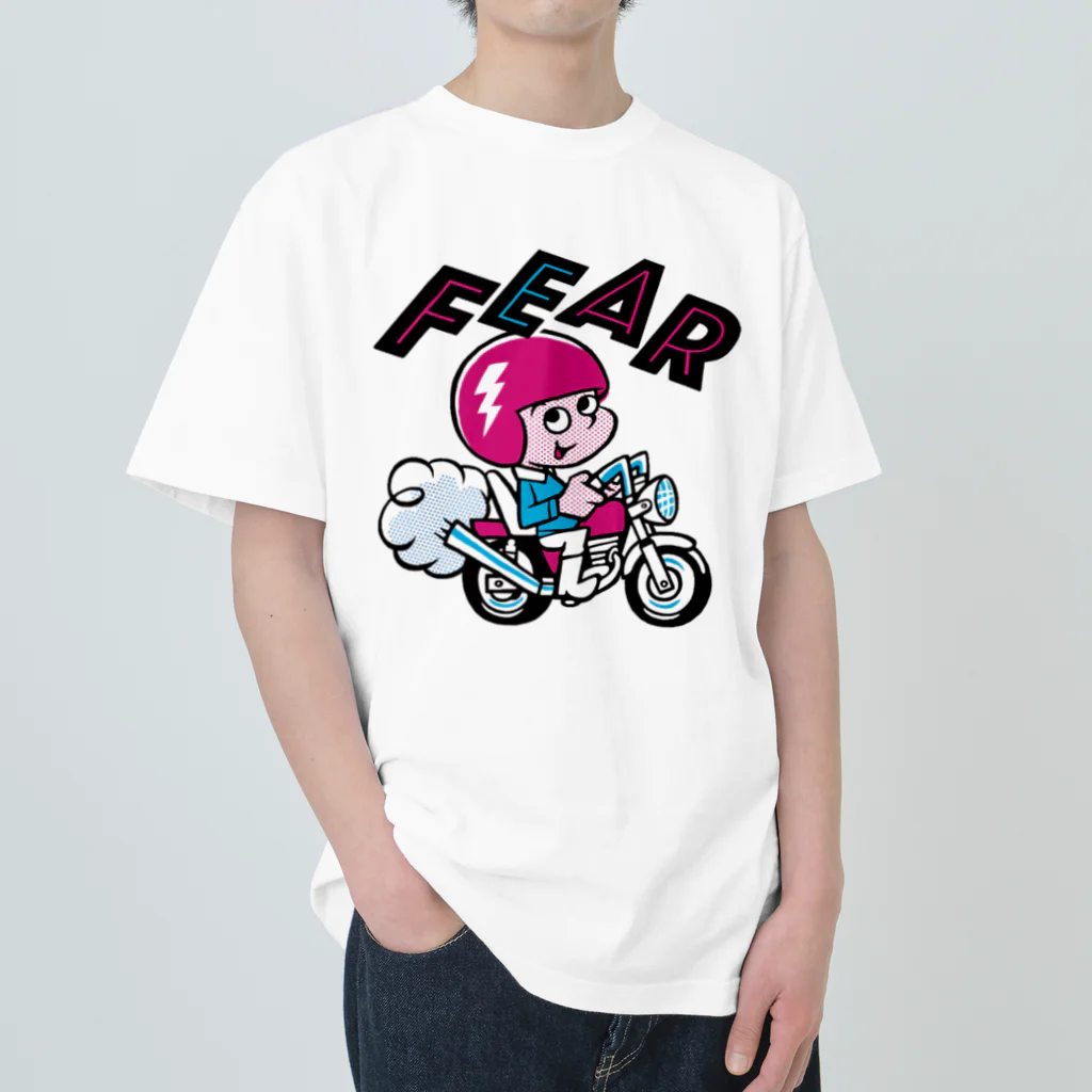 FAR EAST ALL RIDERSのFEAR_バイクこぞう_プリント ヘビーウェイトTシャツ