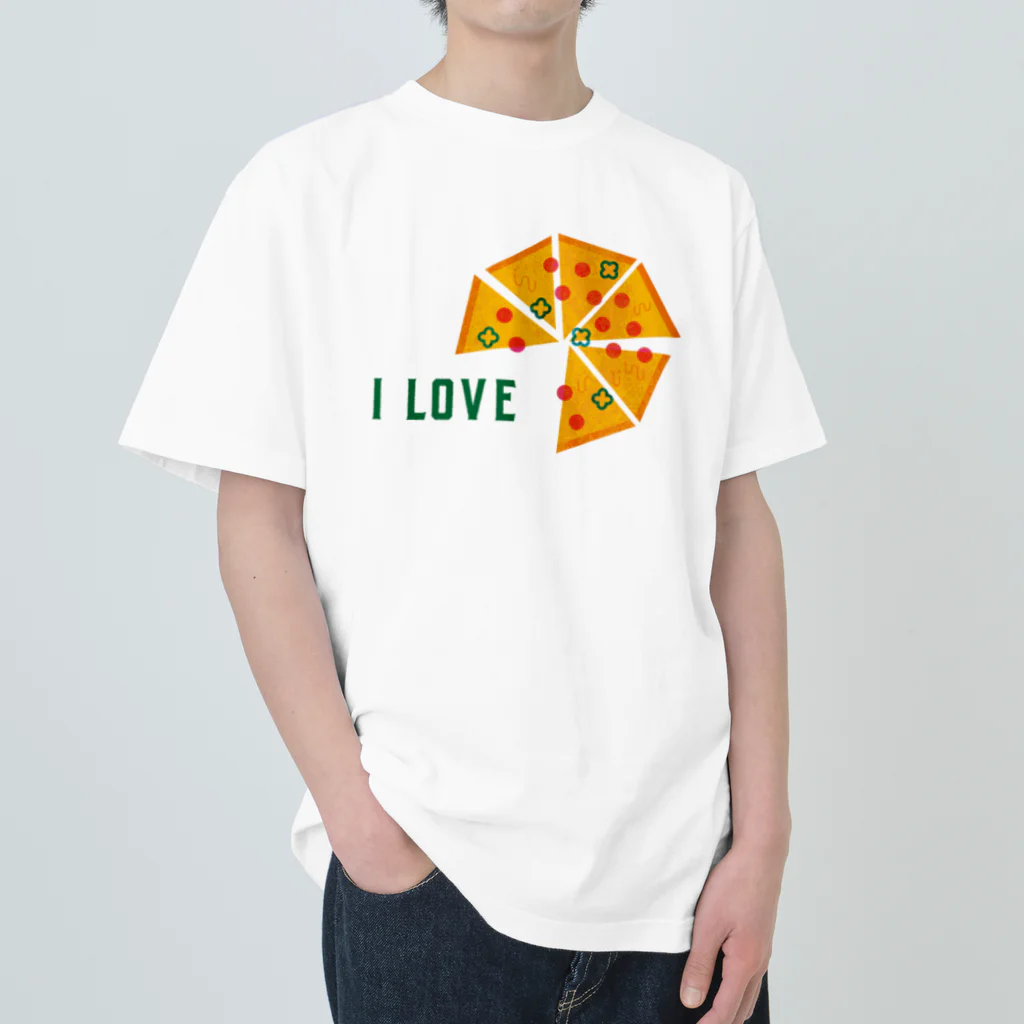 hrponponaのI LOVE ピザ Heavyweight T-Shirt