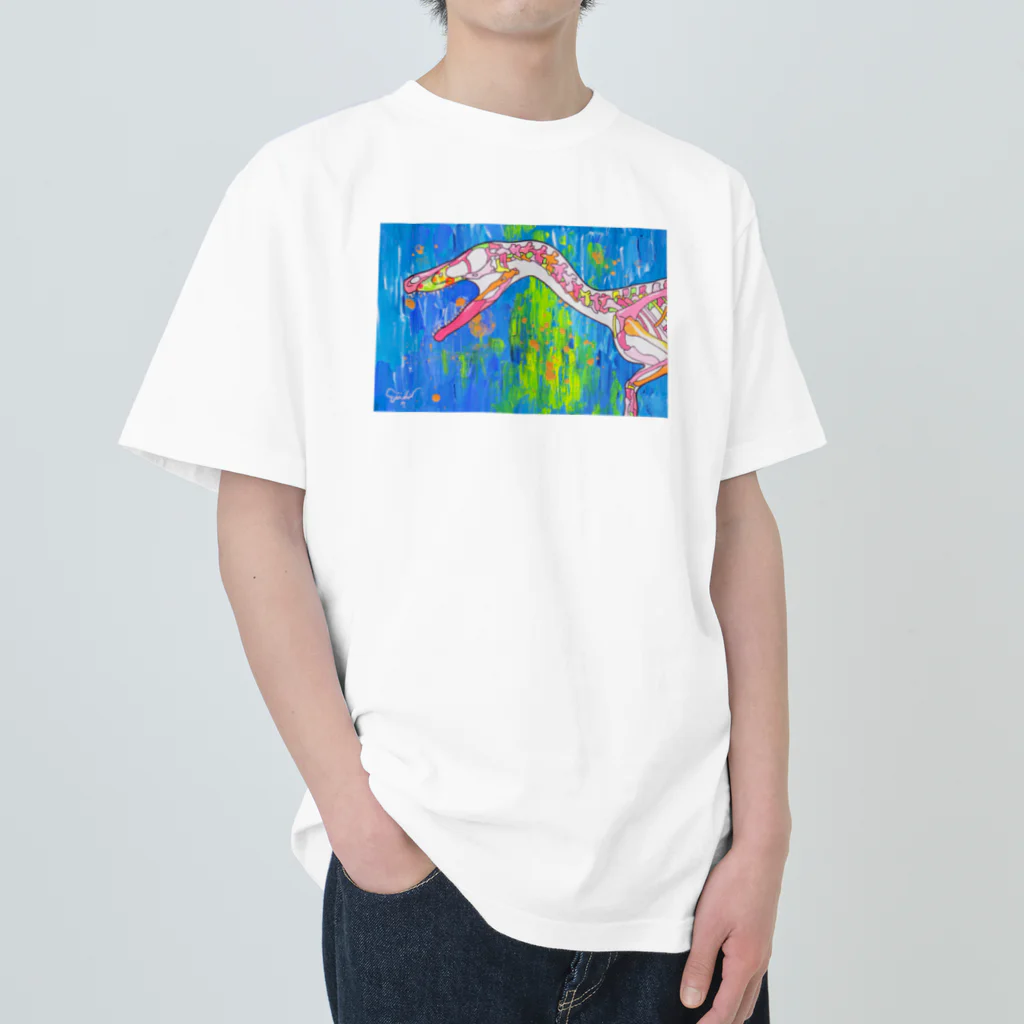 気まぐれインコのヴェロキラプトル・ボーン Heavyweight T-Shirt