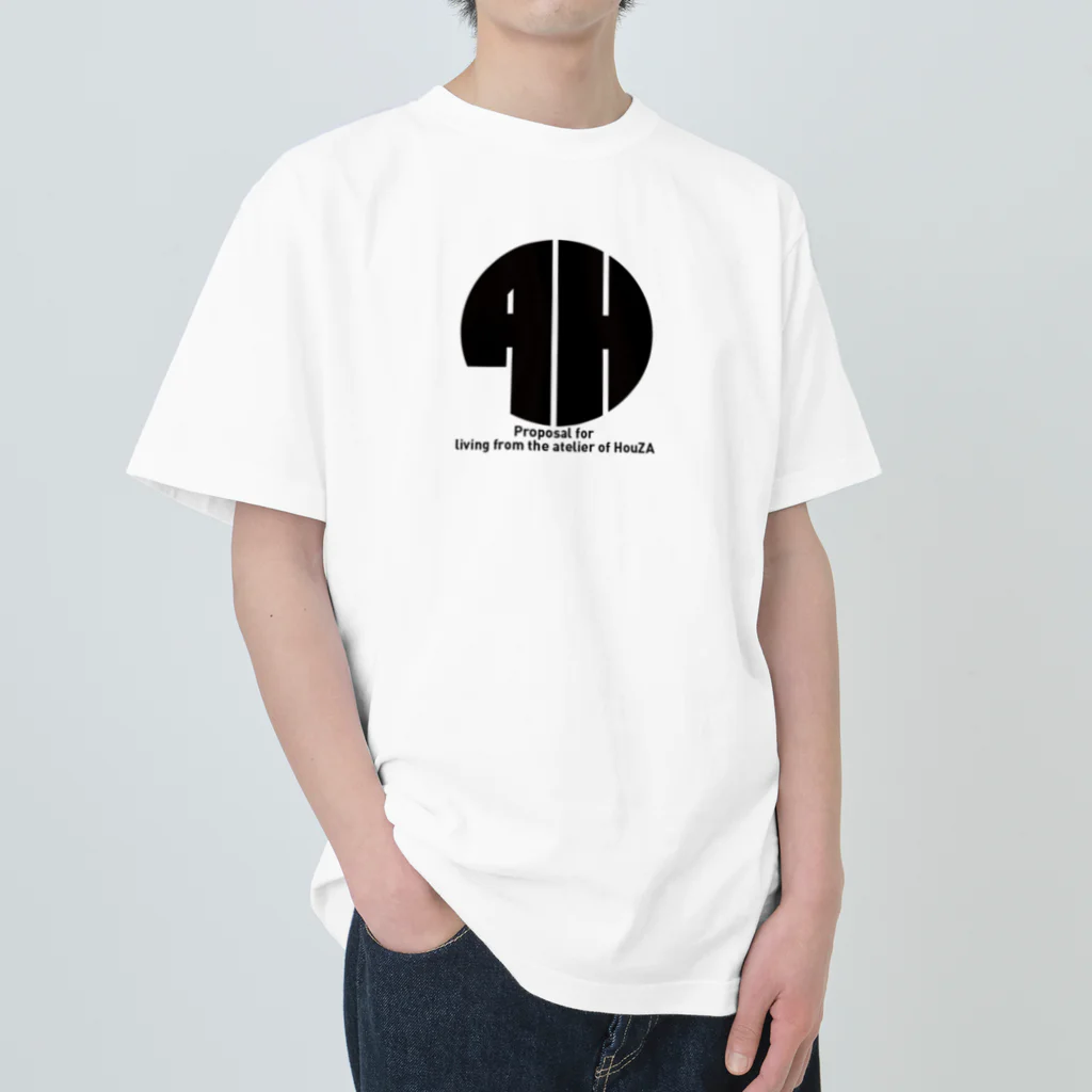 ATELIER-H   -HouZA official Goods Station-のAH丸太アイコン　クロ Heavyweight T-Shirt