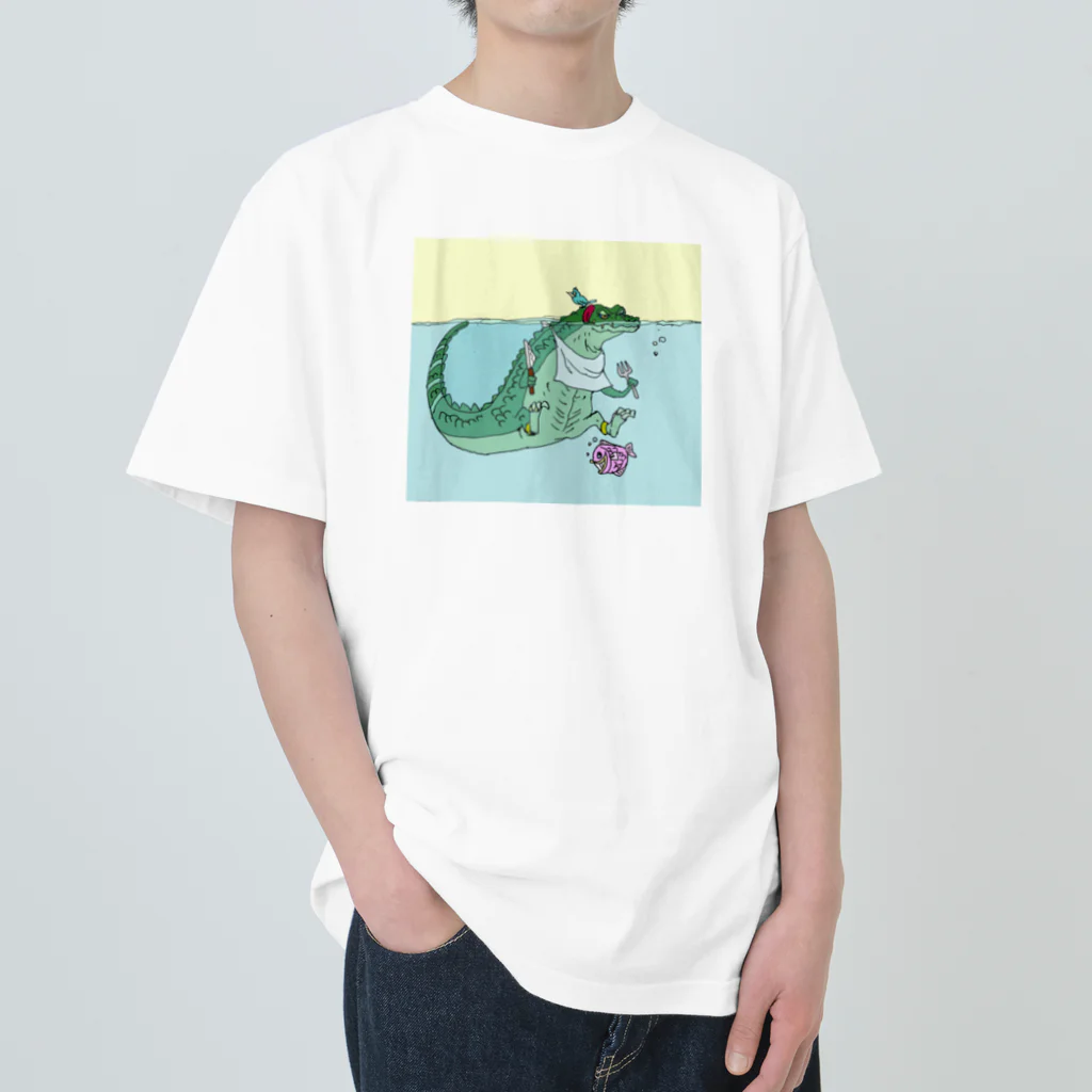 べーぐるおのイラストグッズのランチダイル Heavyweight T-Shirt