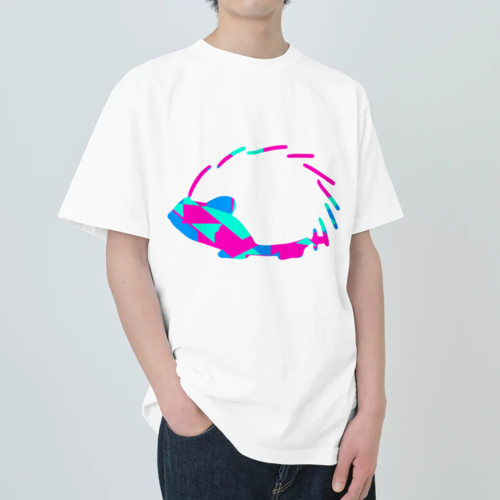 shi-chi Labo graph(詩一）のガラスチェックハリネズミ Heavyweight T-Shirt