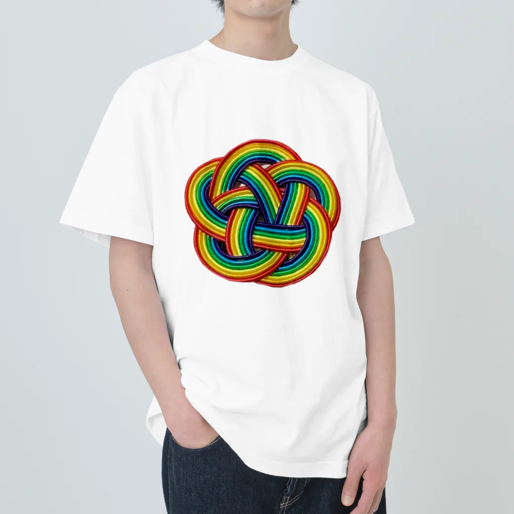 虹いろびより🌈の虹いろびより　水引　梅 ヘビーウェイトTシャツ