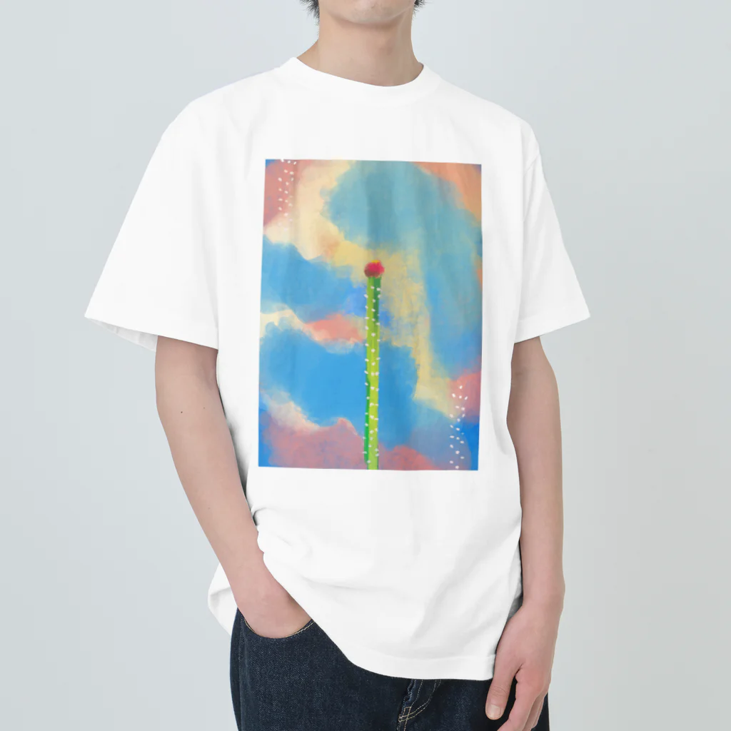 窓の頭の中の小さなサボテン Heavyweight T-Shirt