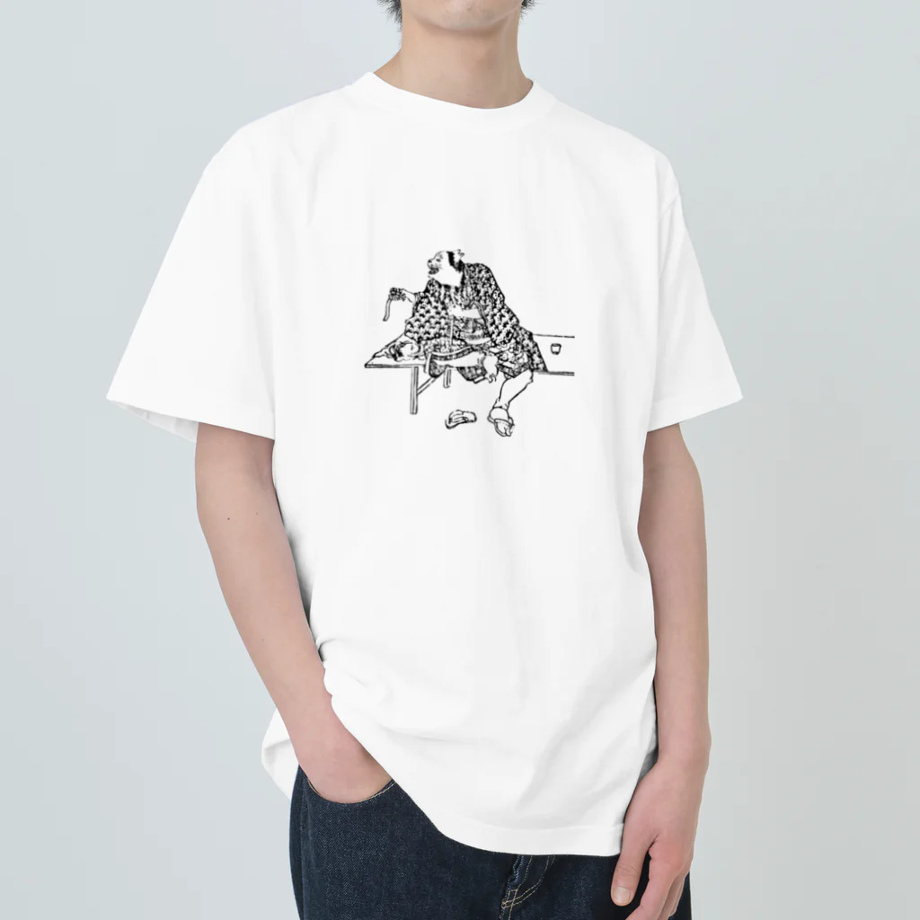 猫の浮世絵・草紙の金銀の鈴を見せるぺけ Heavyweight T-Shirt