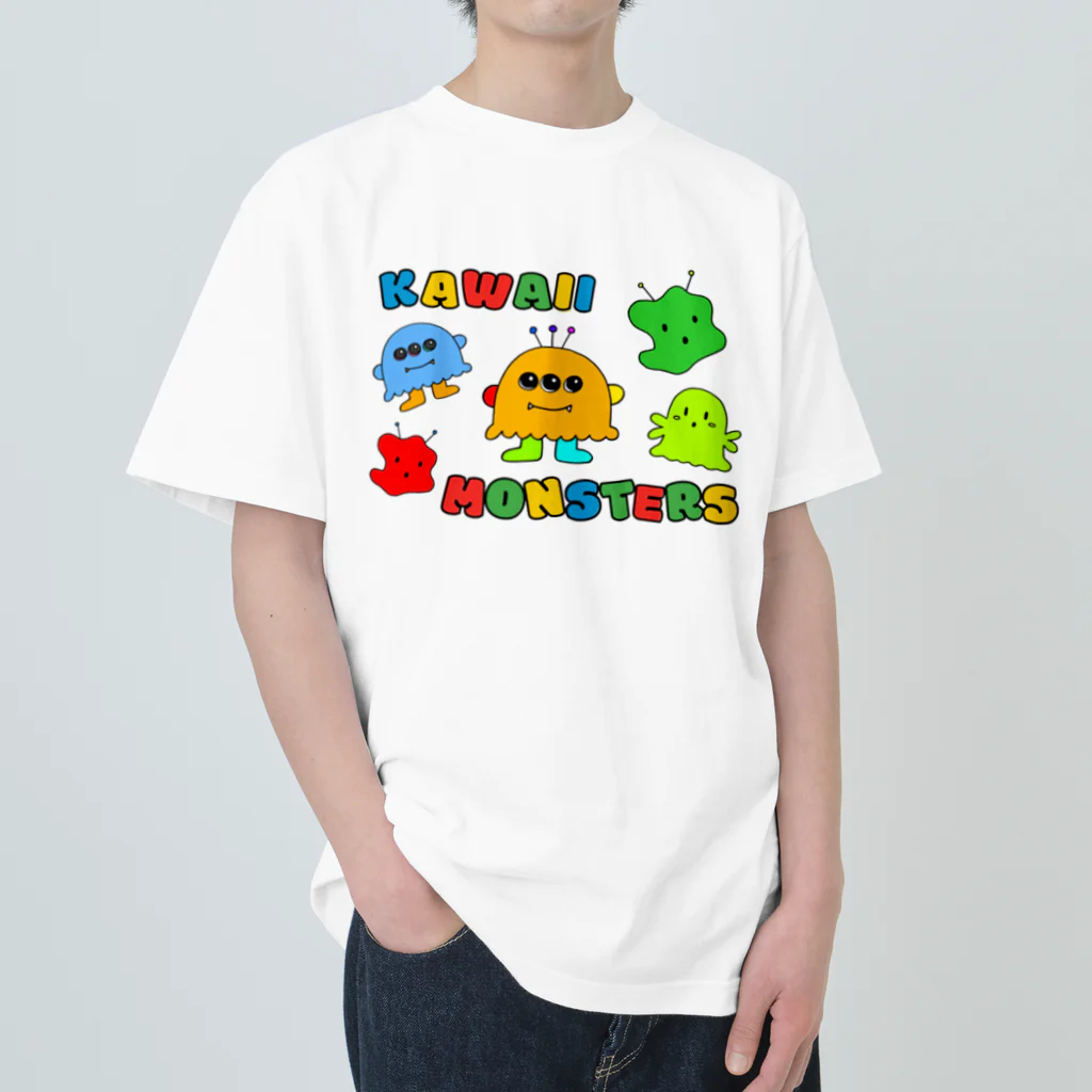 ♡Kawaii♡モンスター SHOPのKawaii Monsters | カラフルポップロゴ ver. ヘビーウェイトTシャツ