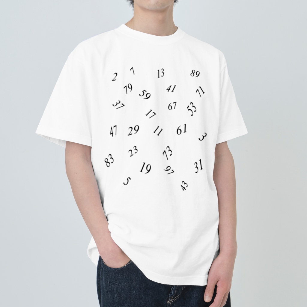 ねぎとろ:スシロールデザインワークスの素数Tシャツ Heavyweight T-Shirt