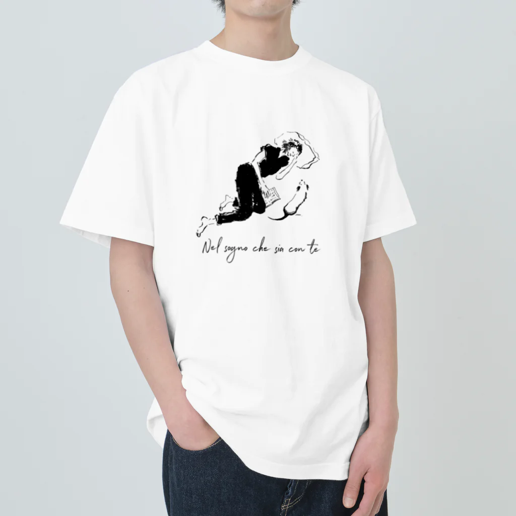 econte ダックスフントTシャツストアの君といる夢の中で Heavyweight T-Shirt