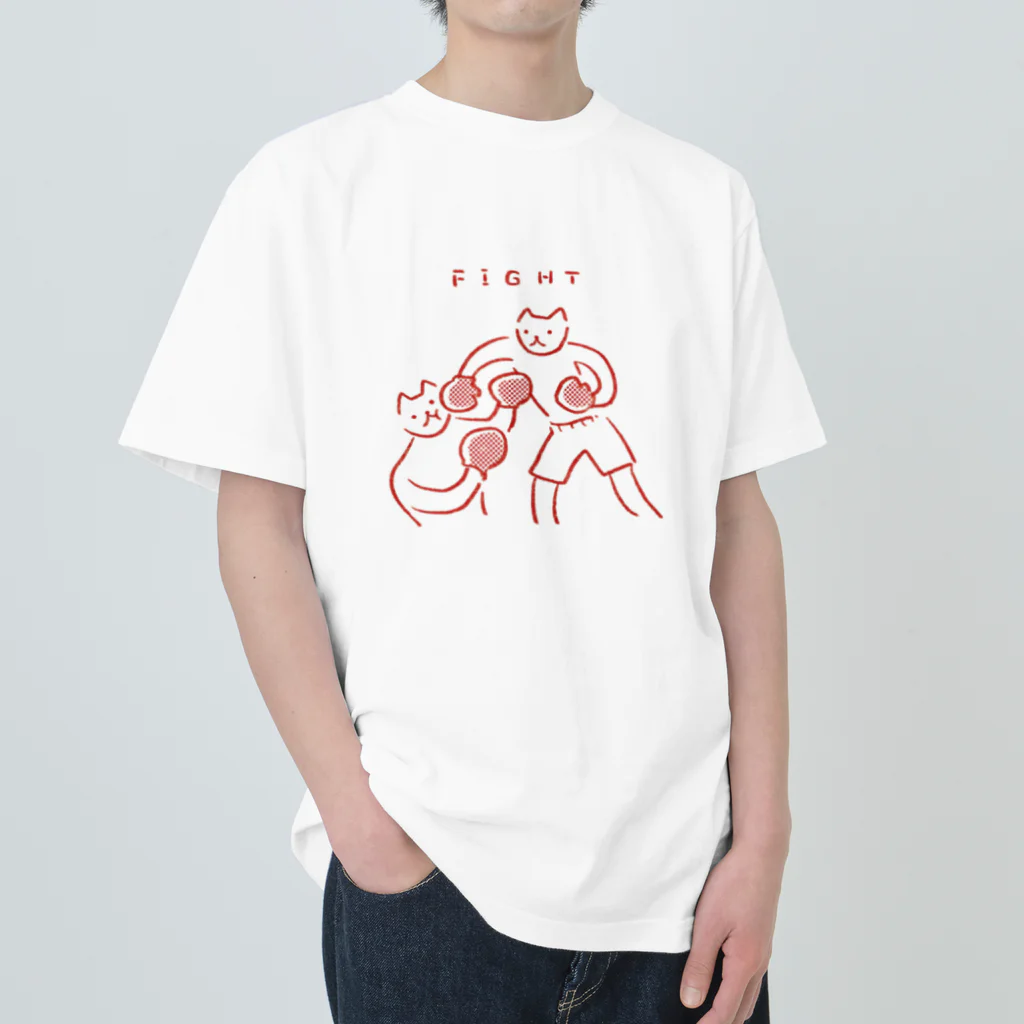 よしださやか｜イラストレーターのねこたち(闘いの炎) ヘビーウェイトTシャツ