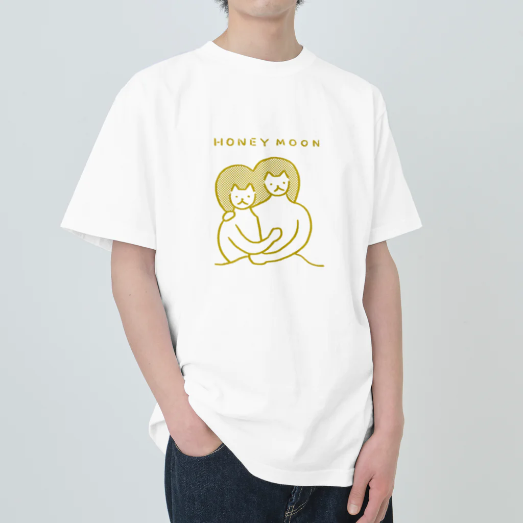 よしださやか｜イラストレーターのねこたち（愛のハネムーン） Heavyweight T-Shirt