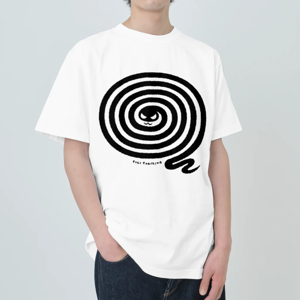 Shop Soul-SearchingのSpiral Snake-Black ヘビーウェイトTシャツ