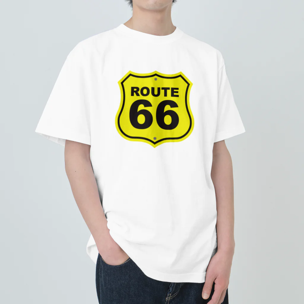 アロハスタイルハワイのU.S. Route 66  ルート66　イエロー ヘビーウェイトTシャツ