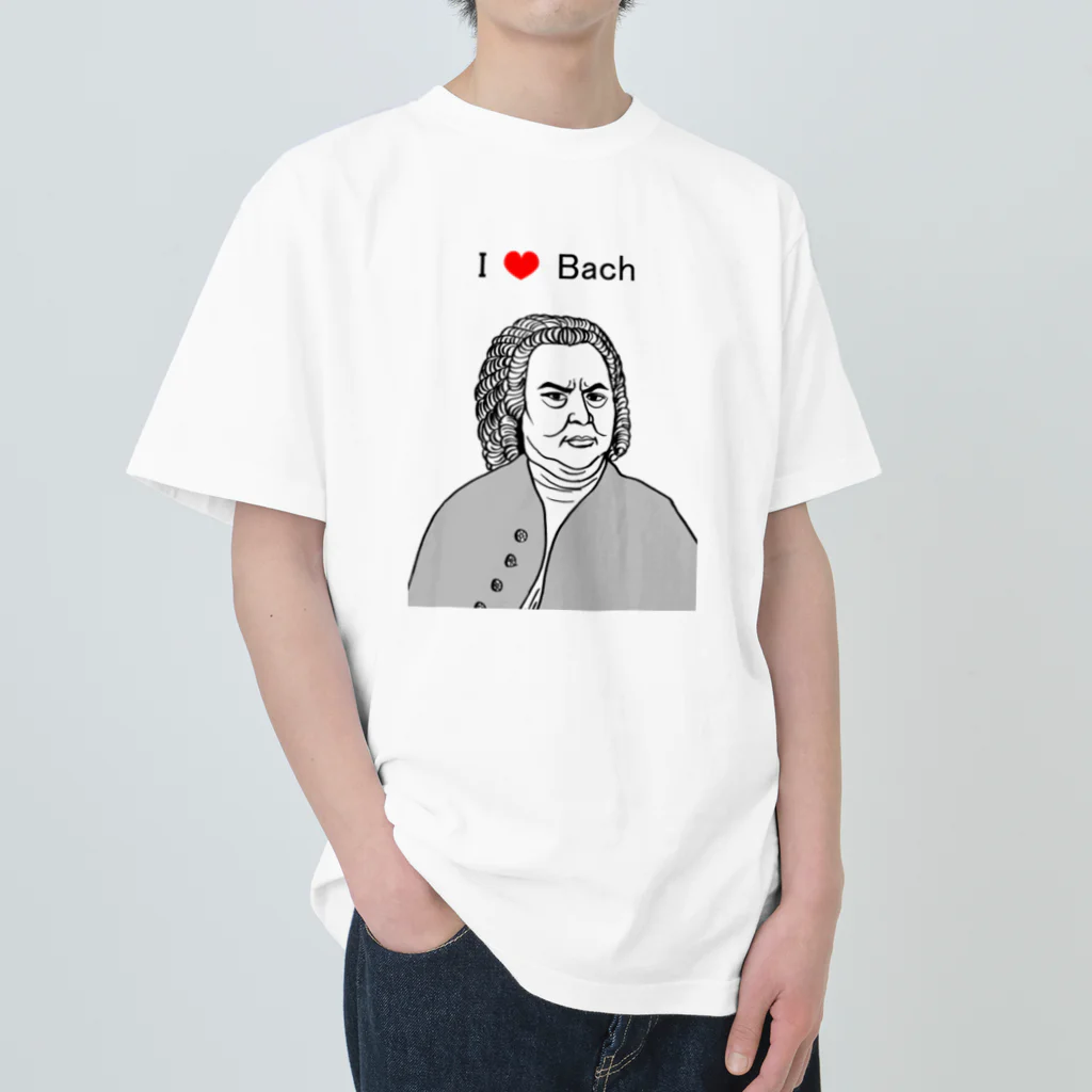 Takapi LaboratoryのJ.S.Bach  バッハ大先生 ヘビーウェイトTシャツ