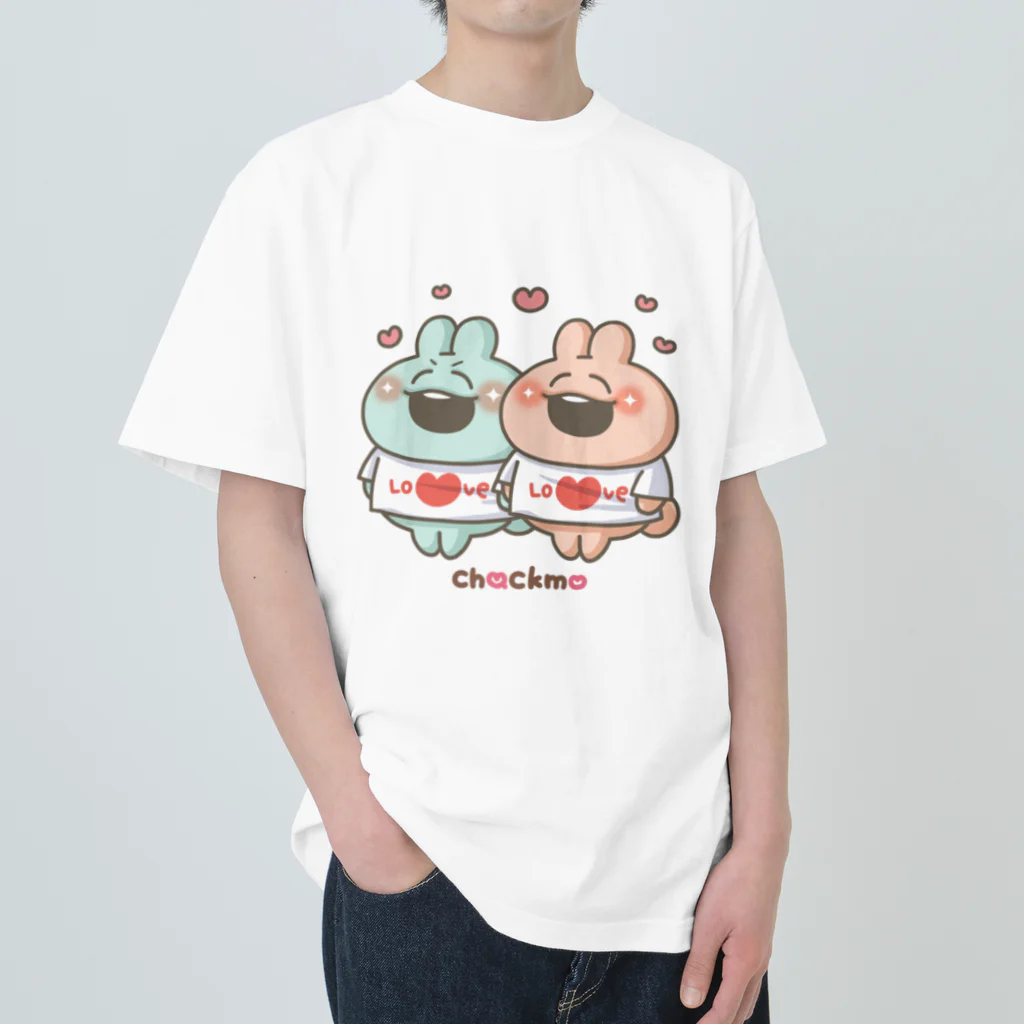 chackmo@かまってウサちゃんのウサかっぷる！ ヘビーウェイトTシャツ