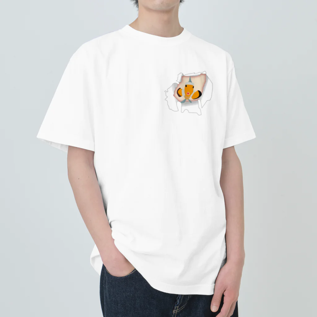 Drecome_Designの【ダミー】破れから隠隈魚(カクレクマノミ) Heavyweight T-Shirt