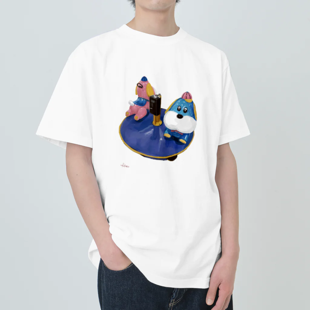 たゆたうのくるくるわんこ ヘビーウェイトTシャツ