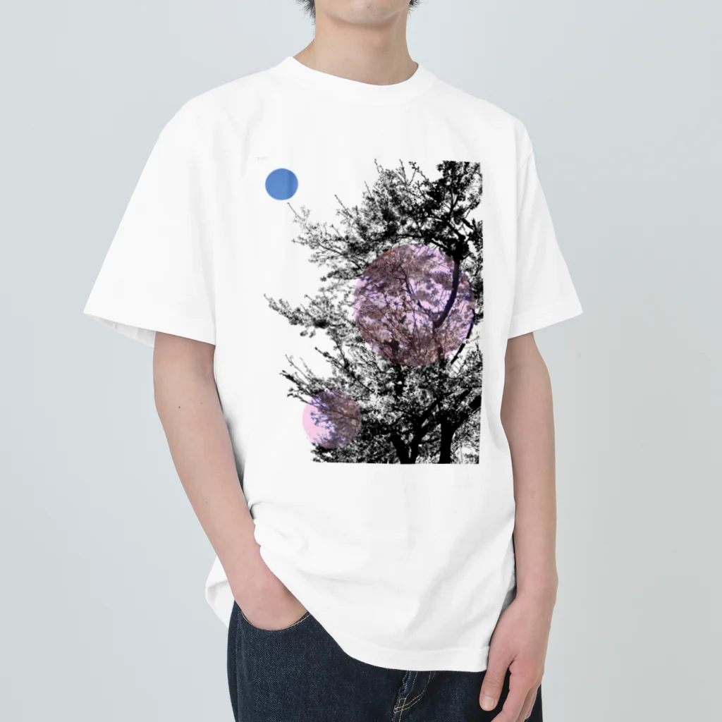 shi-chi Labo graph(詩一）の蒼点と桜 Heavyweight T-Shirt