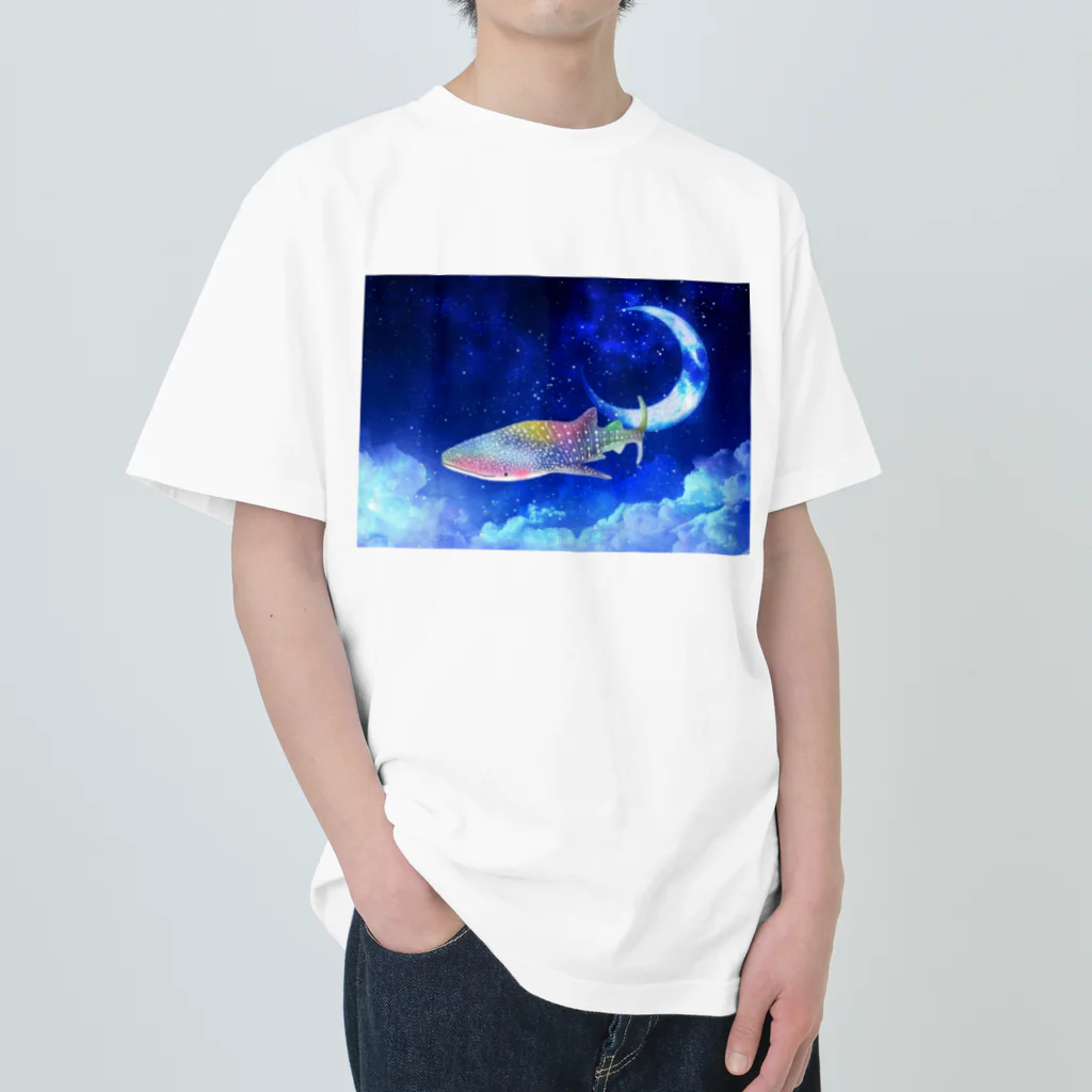 まぁの海の生き物屋さんの虹色ジンベイザメさん Heavyweight T-Shirt