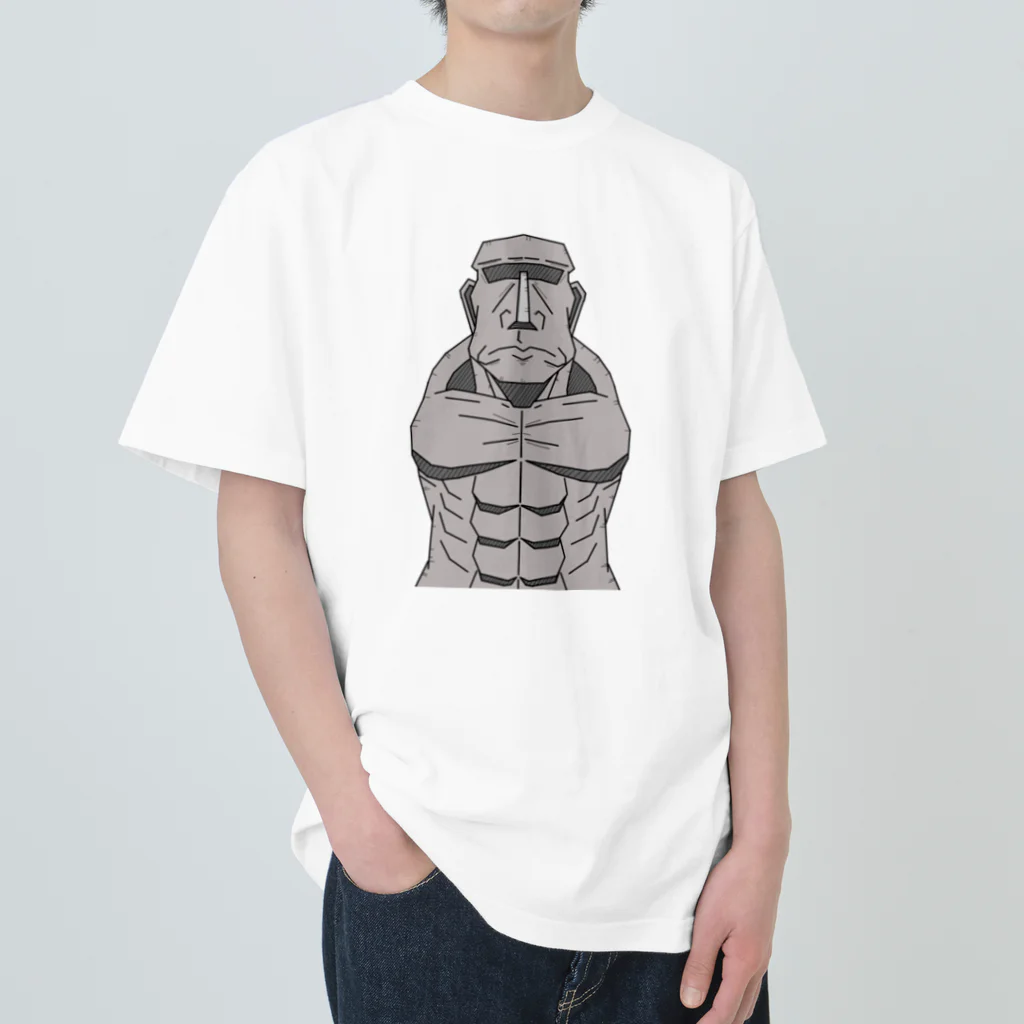 モアイの中の人の普通の色のモアイ(マッチョver.) Heavyweight T-Shirt