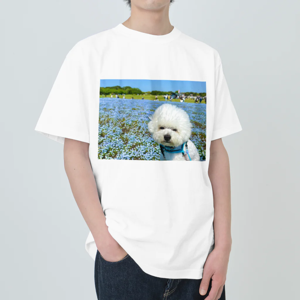 ☁️せとくん(陰キャ)☁️のビションフリーゼのセトくん　お花畑 Heavyweight T-Shirt