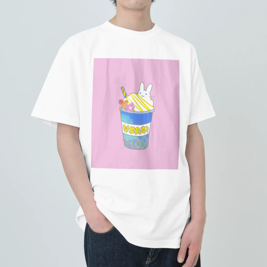 ウサトリエのうさぎcafeーブルーハワイー Heavyweight T-Shirt