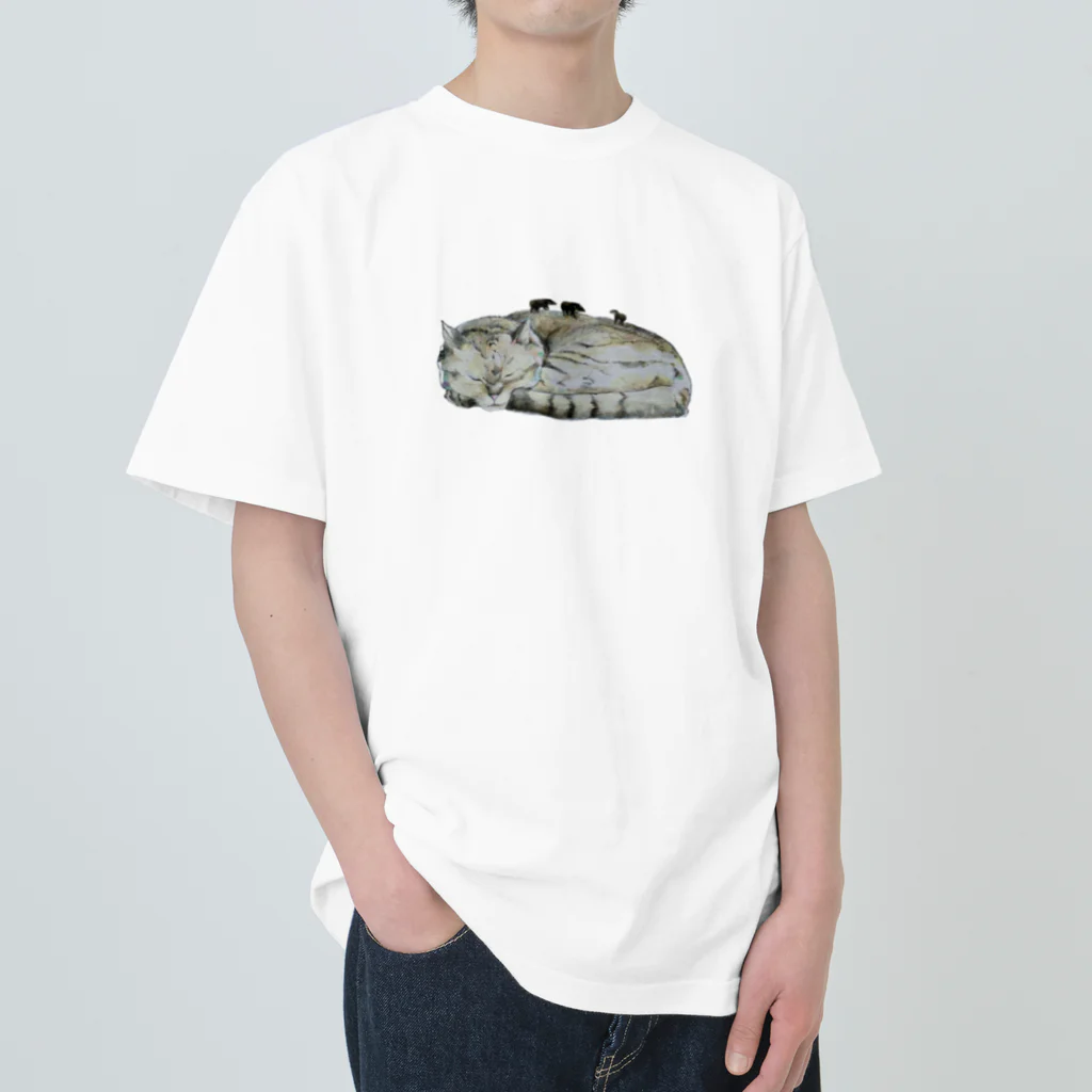 sugar palette の爆睡猫（バクスイネコ） Heavyweight T-Shirt