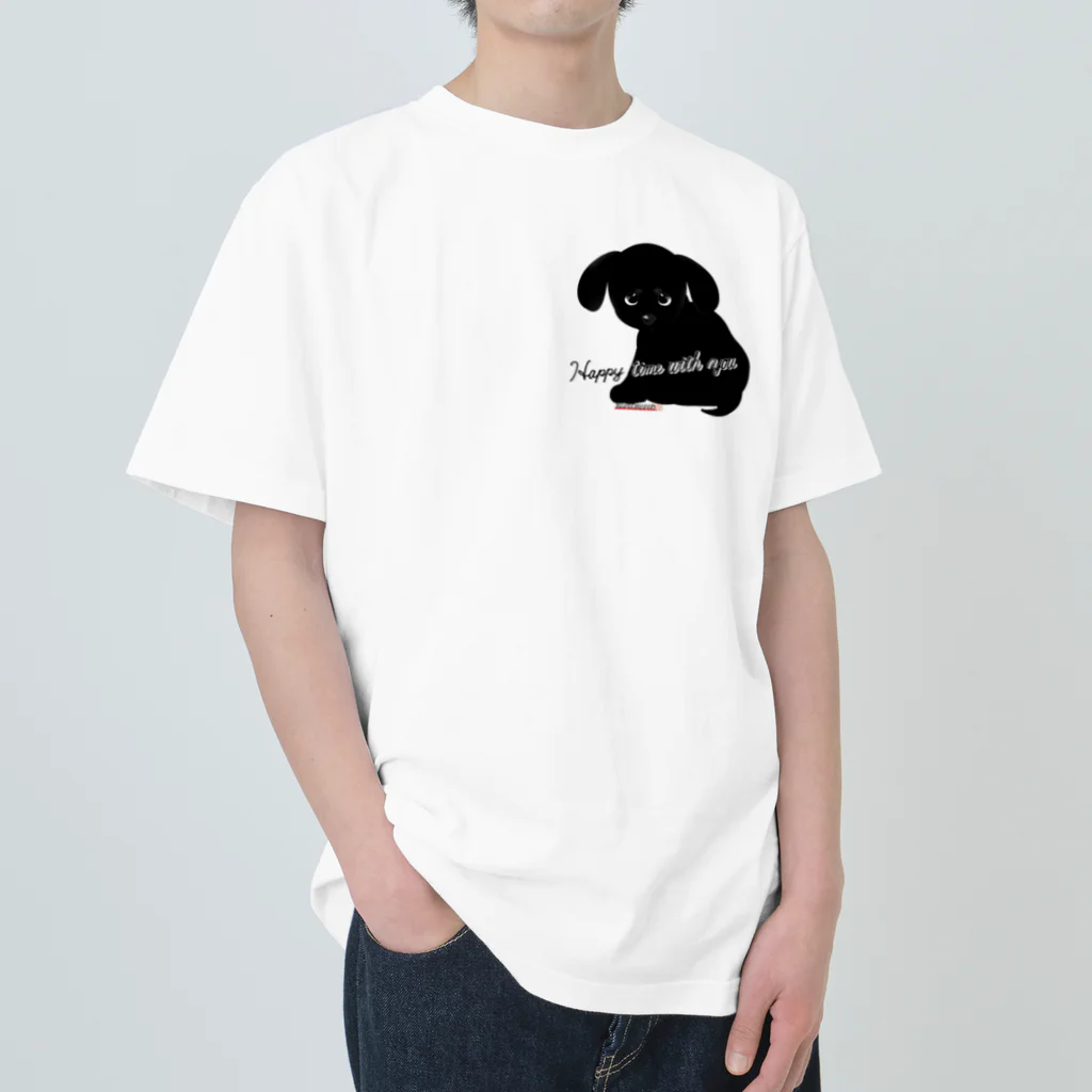 みなこんのの黒いぬさんと幸せタイム Heavyweight T-Shirt