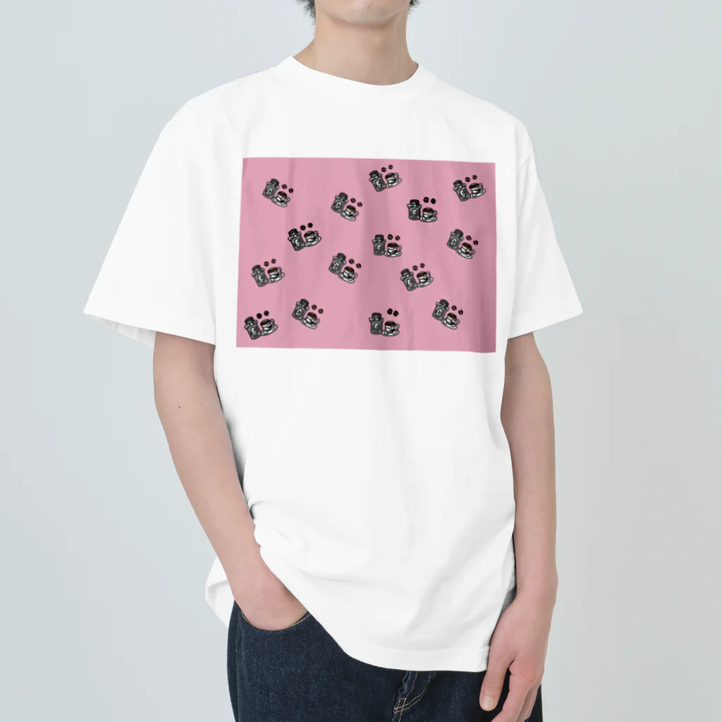 greetenの珈琲好きカフェ　ピンク Heavyweight T-Shirt