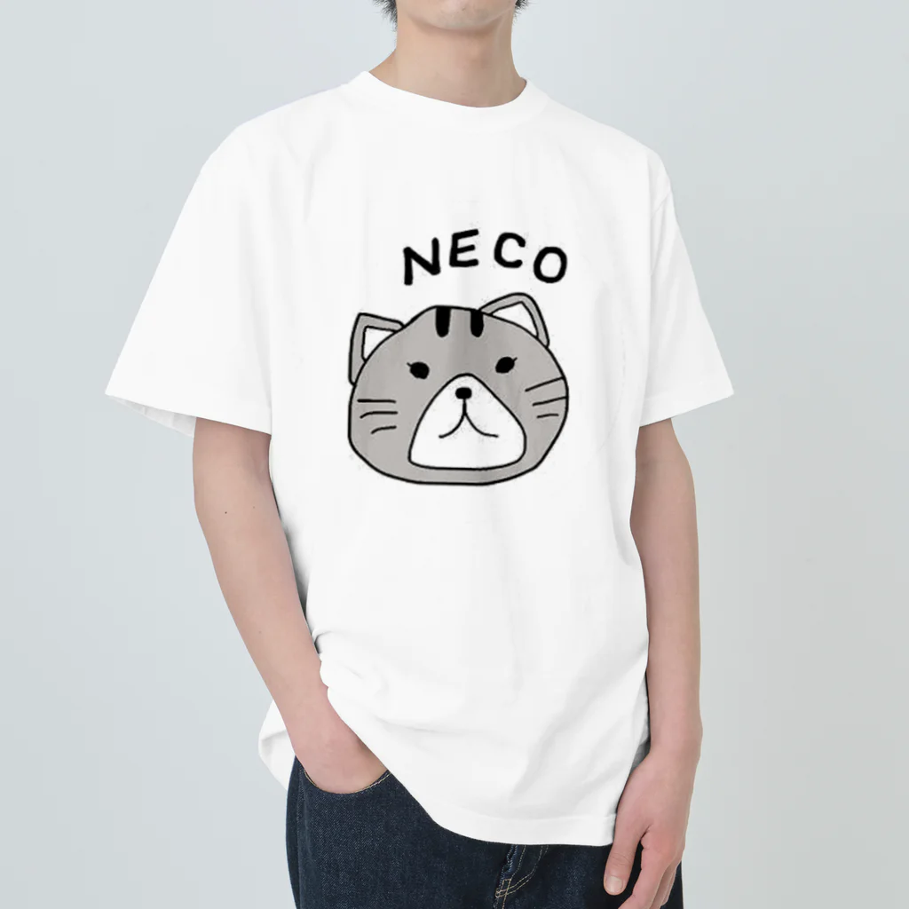 Feather stick-フェザースティック-のねこ（NECO)　 ヘビーウェイトTシャツ