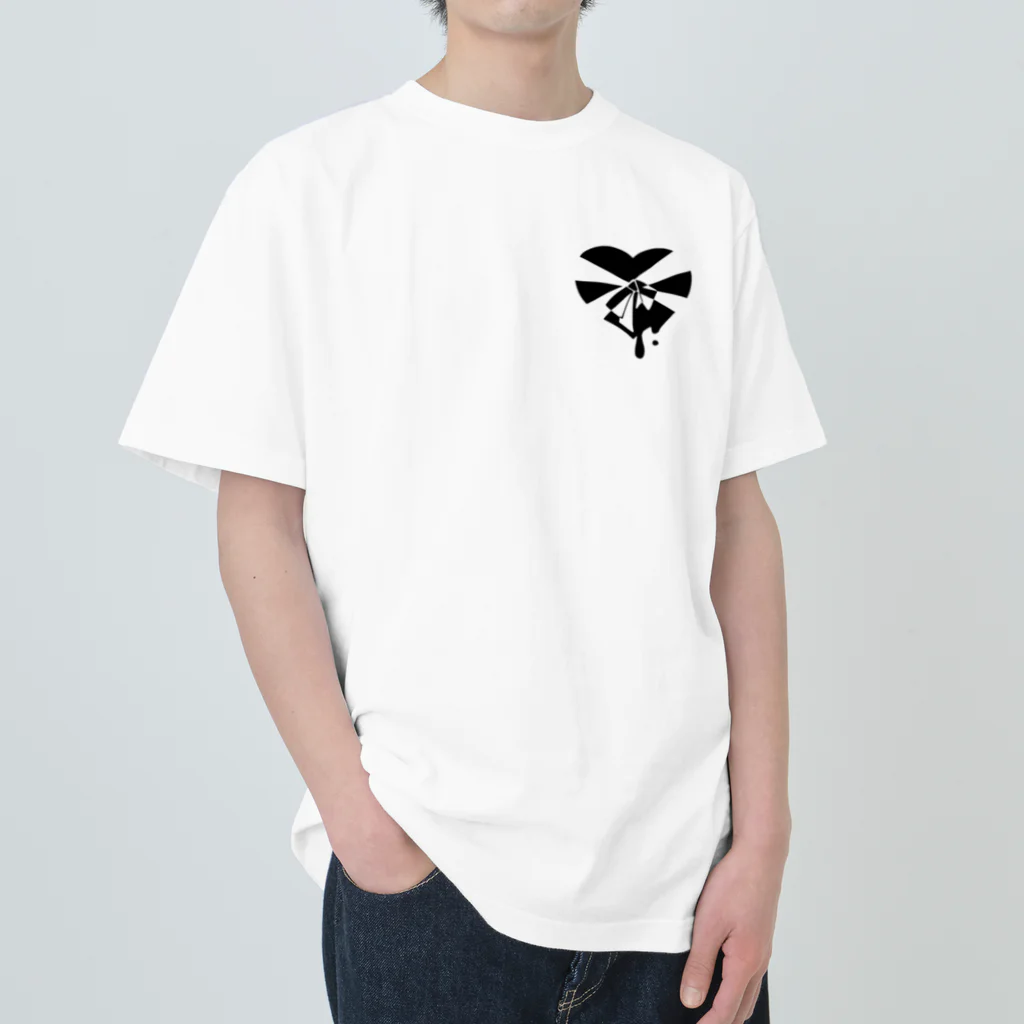 Cord:K-315のメルトシックハート(ブラック) Heavyweight T-Shirt