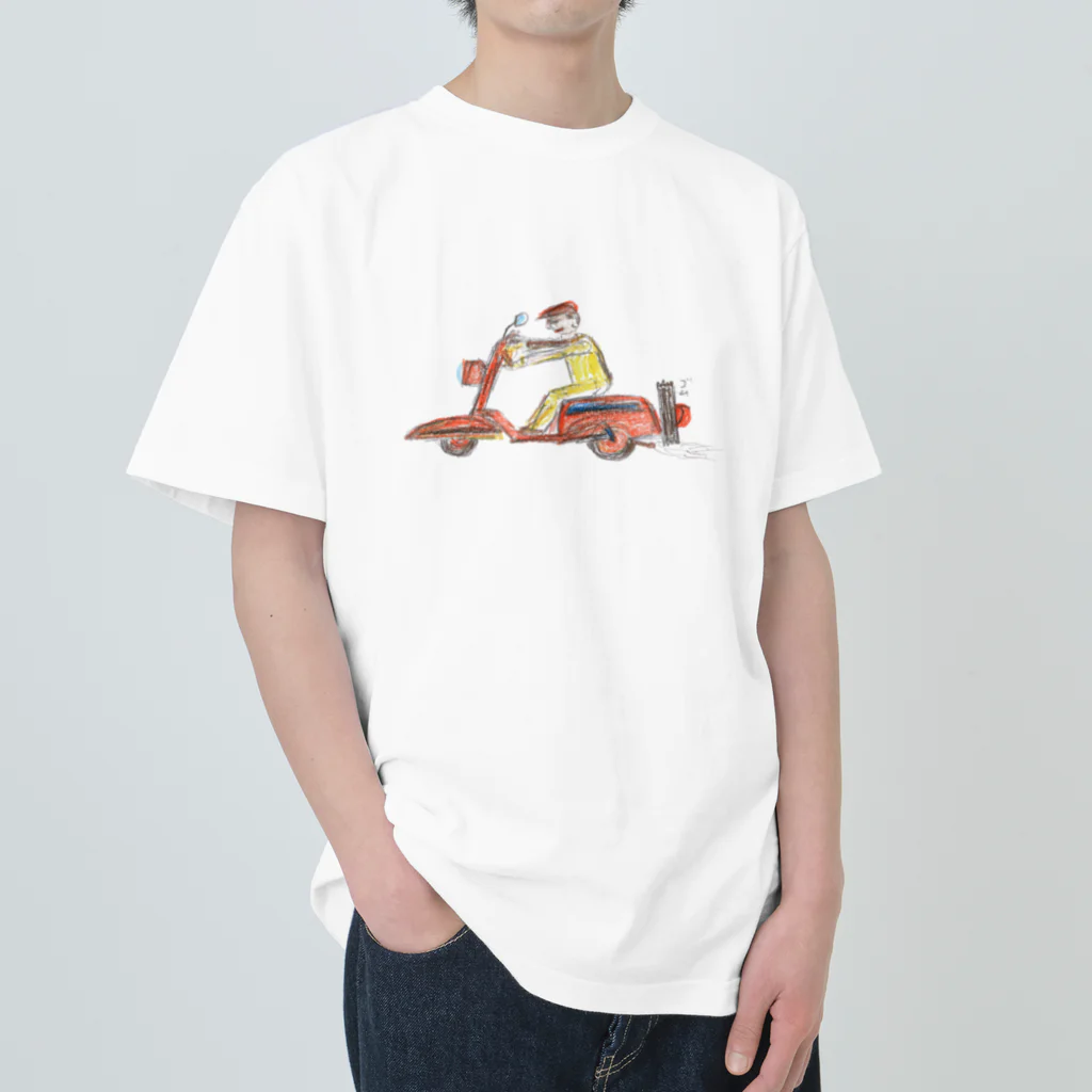 めじろ作業所のバイクヘビーウェイトTシャツ001 Heavyweight T-Shirt