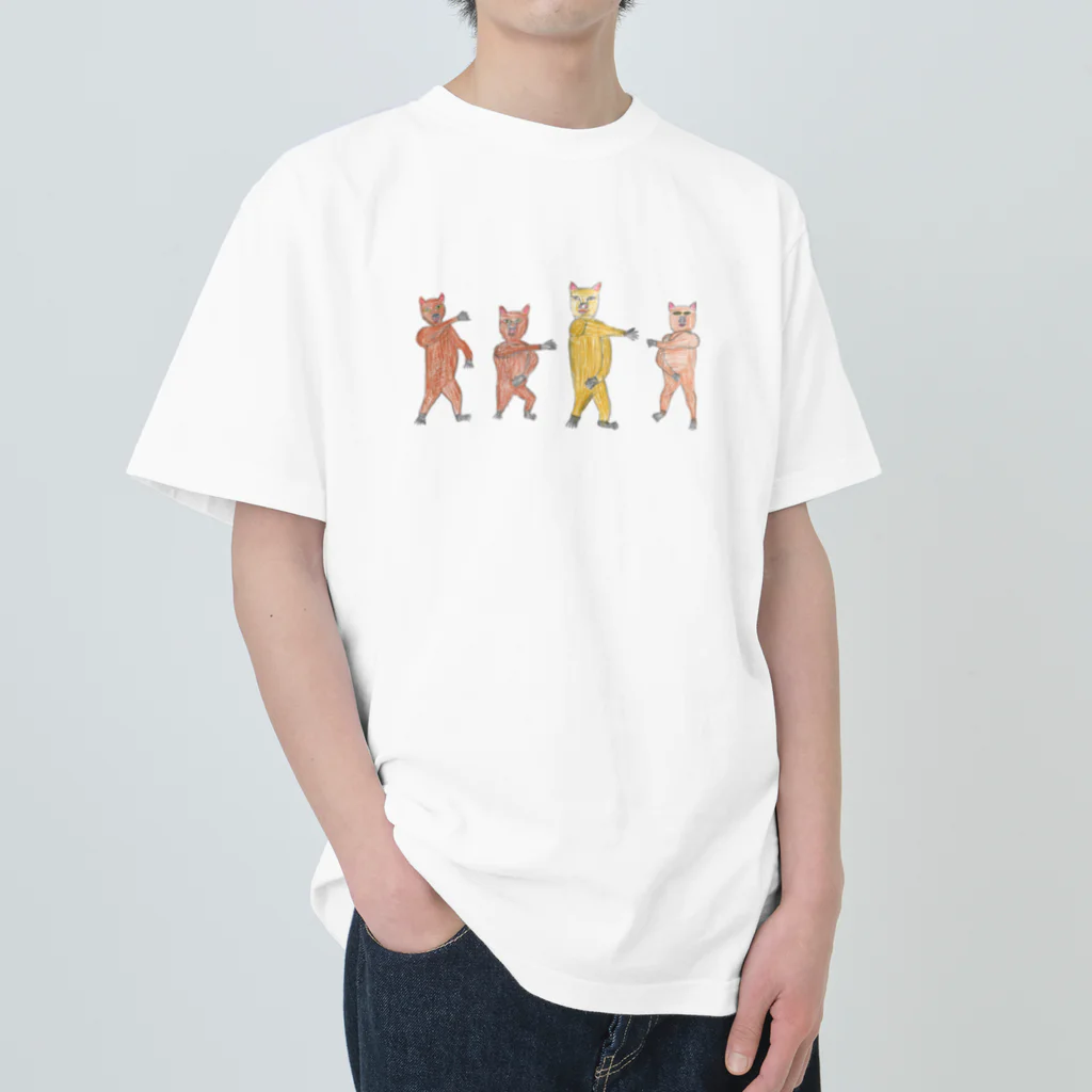 めじろ作業所のダンシングクマヘビーウェイトTシャツ001 ヘビーウェイトTシャツ